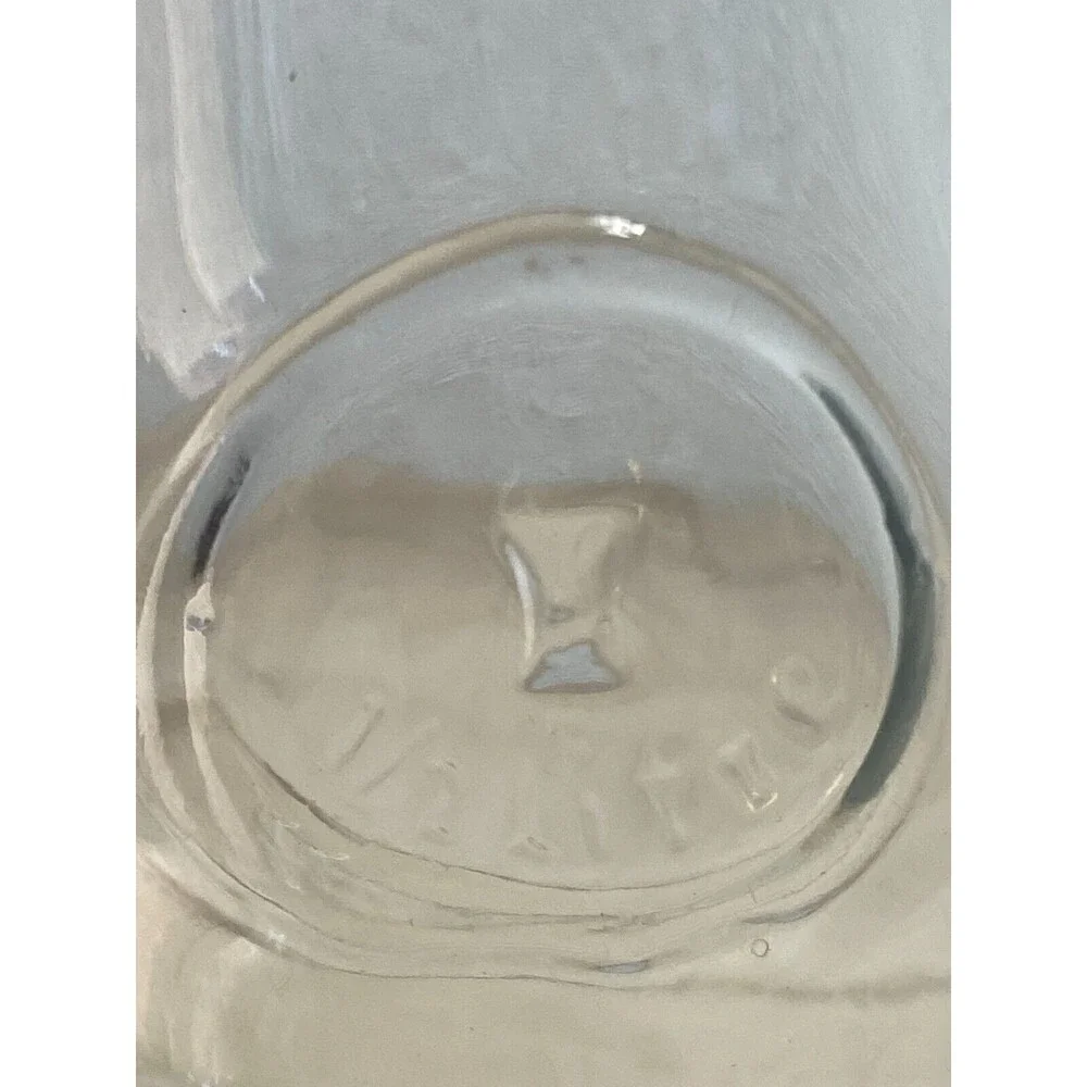 Vtg Carafe  1/2 Litre 16.9oz  Clear Glass For Juice  Wine Water  Made In Mexico